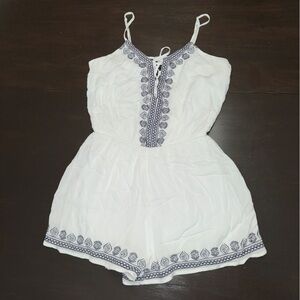 White Printed Romper